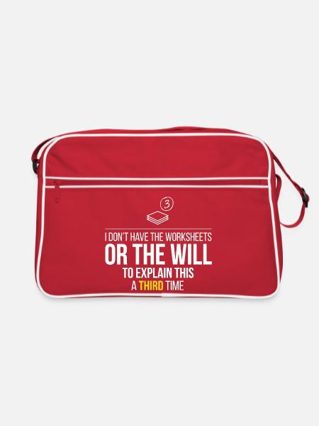 Drittes Mal Frustration: Keine Arbeitsblätter - Retro Tasche - Rot/Weiß