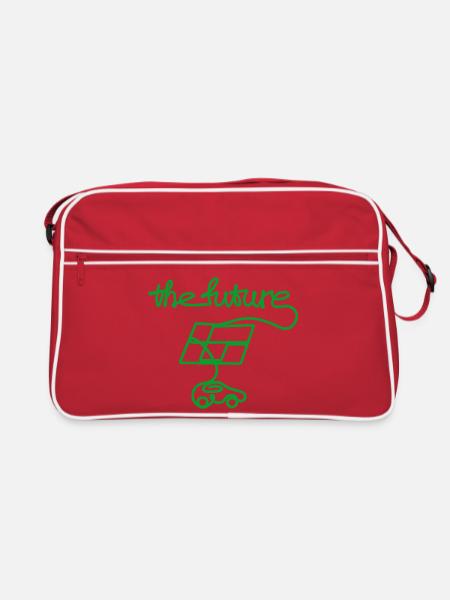 thefuture_solar_car - Retro Tasche - Rot/Weiß
