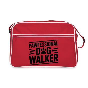 Pawfessionaler Hundespaziergänger - Retro Tasche - Rot/Weiß - Vorne