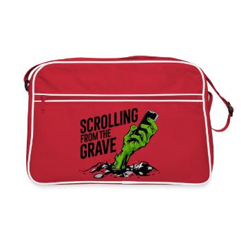 Vom Grab zum Scrollen - Retro Tasche - Rot/Weiß - Vorne
