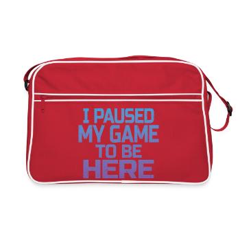 Ich habe mein Spiel, um hier zu sein, Gamer-Geschenk pausiert - Retro Tasche - Rot/Weiß - Vorne
