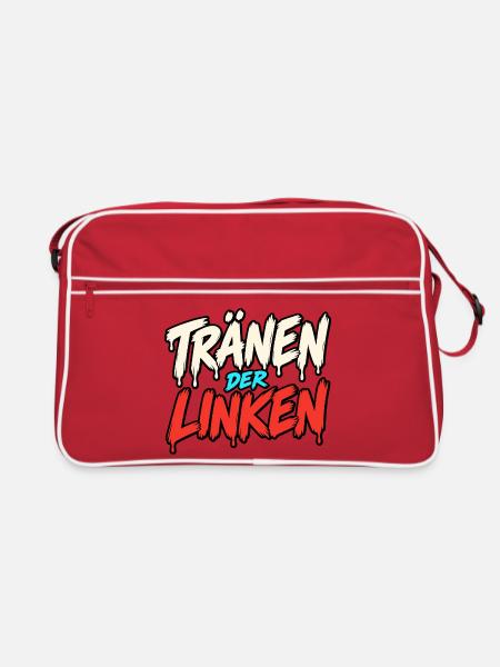 Tränen der Linken Linke Tränen - Retro Tasche - Rot/Weiß