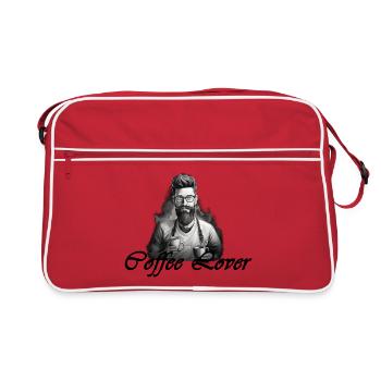 Barista Coffee Lover Schwarz - Retro Tasche - Rot/Weiß - Vorne
