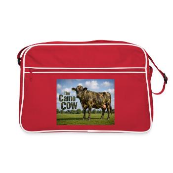Vache camouflage dans la prairie - Sac Retro - rouge/blanc - Devant