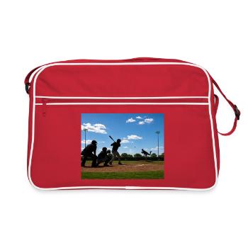 Baseball in the swing - Retro Bag - red/white - Front