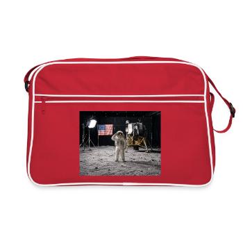 Moon Flag Portrait - Retro Bag - red/white - Front