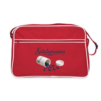 Antidepressive Anker Glitter Logo - Retro Tasche - Rot/Weiß - Vorne