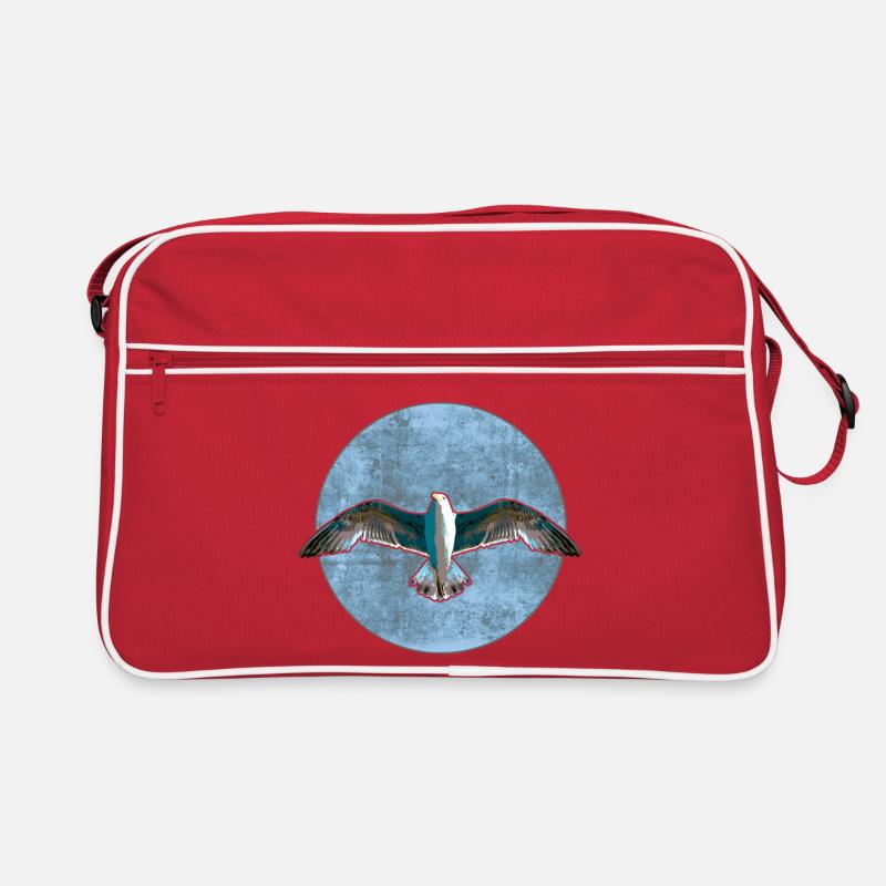 Möwe - Retro Tasche - Rot/Weiß