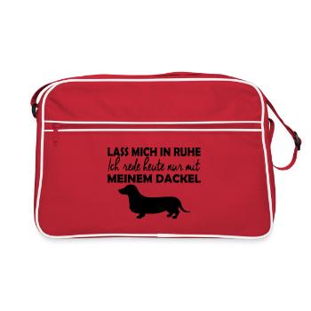 Dachshund - Dog - Leave me alone! - Retro Bag - red/white - Front