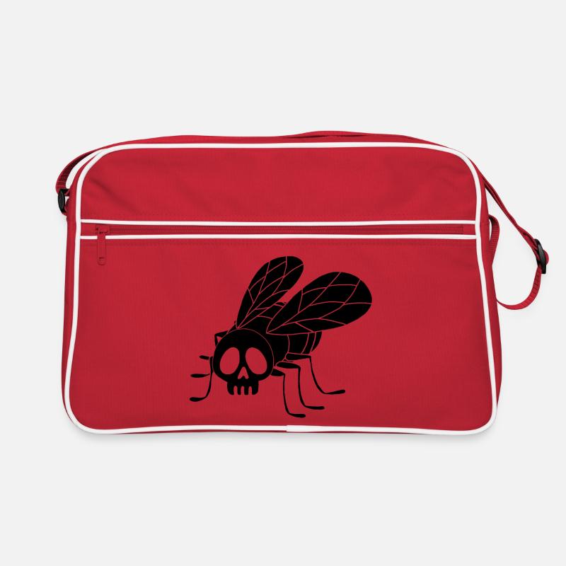 Totes Fliegenkopf (schwarz) Retro Tasche