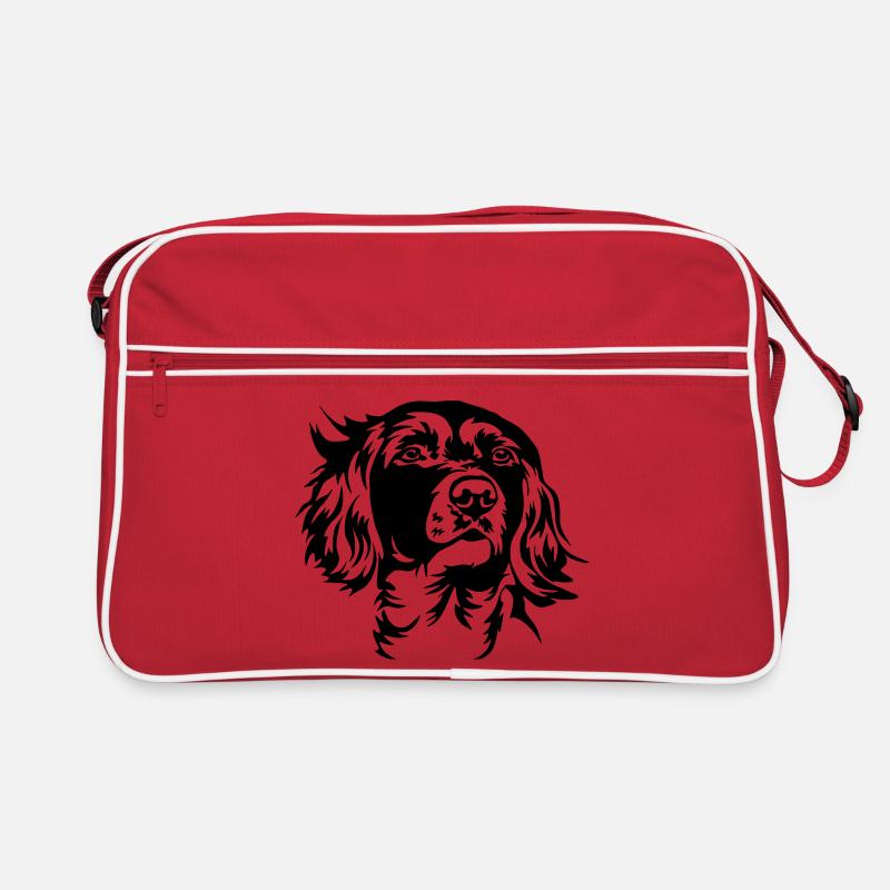 Münsterländer Kopf - Retro Tasche - Rot/Weiß