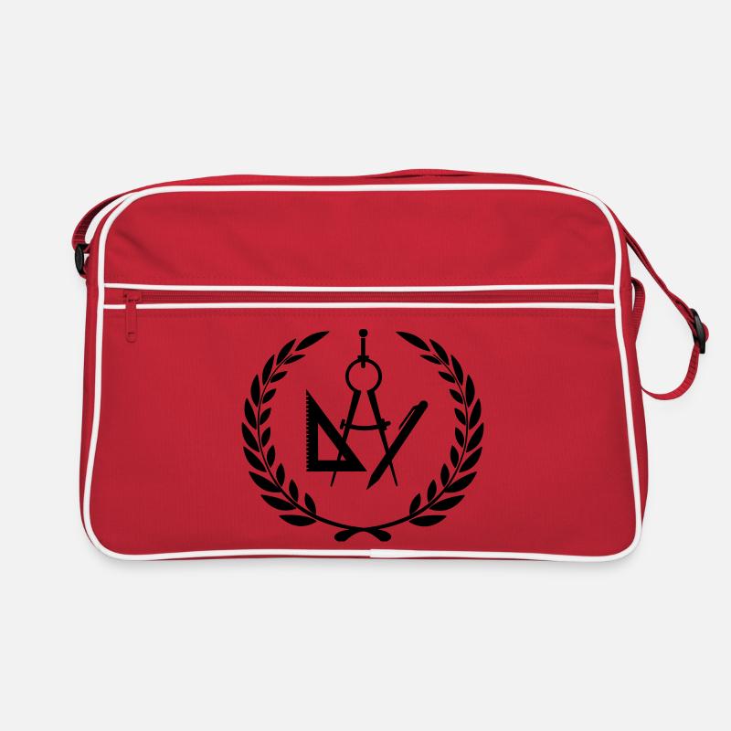 Outils d’architecte ou de designer en couronne de laurier Sac Retro