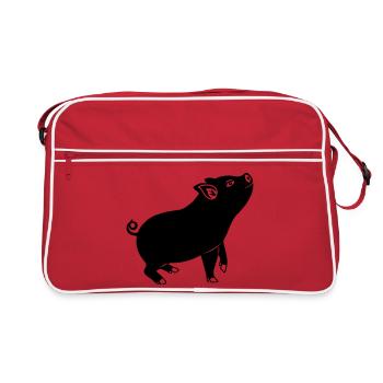 Pig emblem Shadow image - Retro Bag - red/white - Front