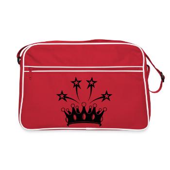 Crown with stars - Retro Bag - red/white - Front