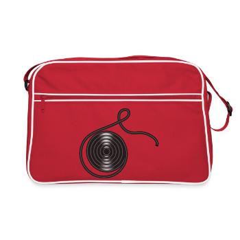 schwarze Lakritze als Schnecke gerollt. - Retro Tasche - Rot/Weiß - Vorne