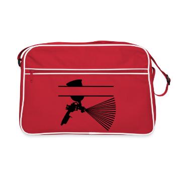 Spray with paint cup text banner - Retro Bag - red/white - Front