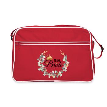 Team Bride! Wreath & crown design, customisable - Retro Bag - red/white - Front
