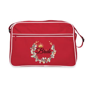 Team Bride! Wreath & crown design, customisable - Retro Bag - red/white - Front