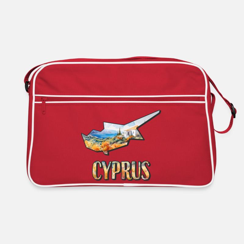 Carte à l’aquarelle Chypre Sac Retro