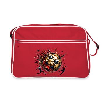 dynamic soccer players playing soccer - Retro Bag - red/white - Front