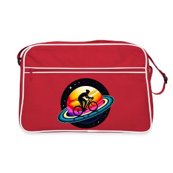 Cyclist on Saturn - Retro Bag - red/white - Front