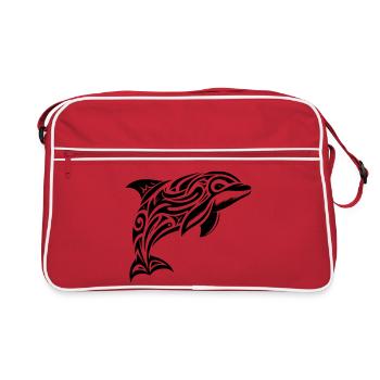 Marsouin commun tribal - Sac Retro - rouge/blanc - Devant