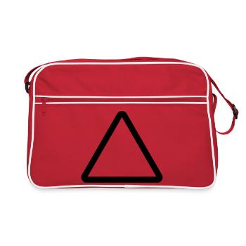 Baustelle, Warnschild Vorlage, Danger Warning - Retro Tasche - Rot/Weiß - Vorne