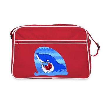 Requin sinistre - Sac Retro - rouge/blanc - Devant