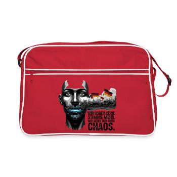 Wir sehen nur noch Chaos. - Retro Tasche - Rot/Weiß - Vorne