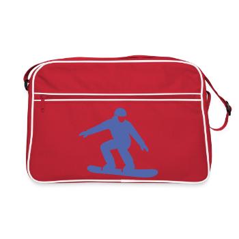 Silhouette de snowboarder Vacances d’hiver Sports d’hiver - Sac Retro - rouge/blanc - Devant