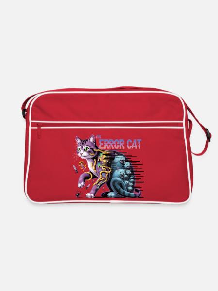 The Errant Cat Digital Art - Retro Bag - red/white - Front