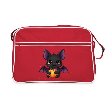 Dragon citrouille vampire mignon - Sac Retro - rouge/blanc - Devant