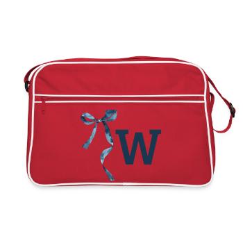 Monogramm mit Geschenkidee - Retro Tasche - Rot/Weiß - Vorne
