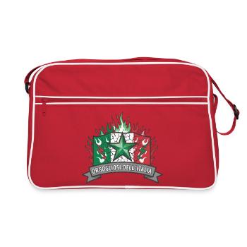Fierté italienne avec étoile de flamme - Sac Retro - rouge/blanc - Devant