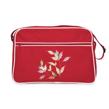 Delicately Shimmering Leaf Arrangement – Nature Art - Retro Bag - red/white - Front
