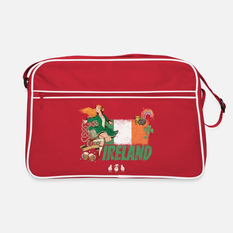 Un design irlandais avec drapeau souvenir de la Saint-Patrick Sac Retro