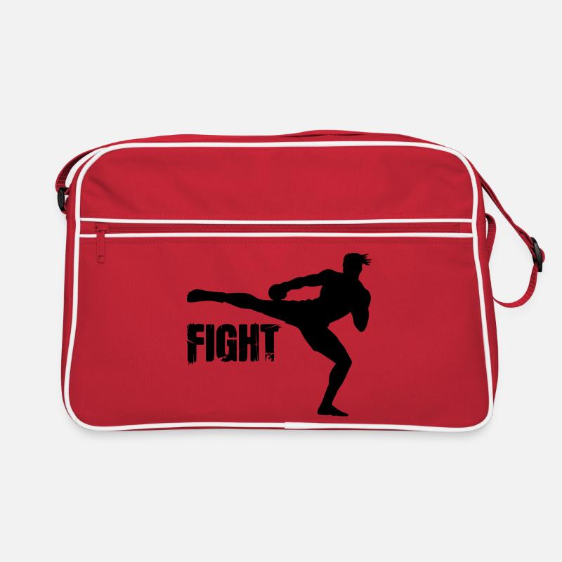 Kickboxer Silhouette mit Text Fight Retro Tasche