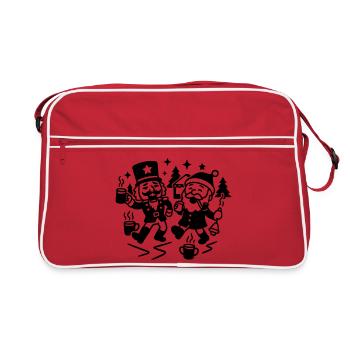 Weihnachtsmarkt Weihnachtsfeier - Retro Tasche - Rot/Weiß - Vorne