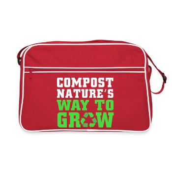 Kompost Würmer Geschenk - Retro Tasche - Rot/Weiß - Vorne