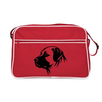 Côté portrait du chien Kangal - Sac Retro - rouge/blanc - Devant