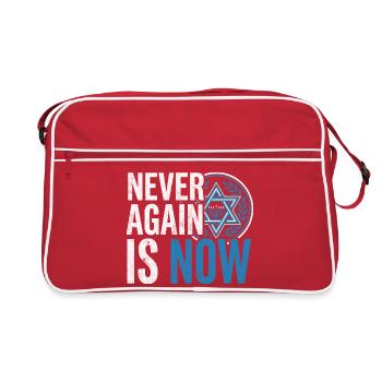 Holocaust Remembrance with Star of David - Retro Bag - red/white - Front