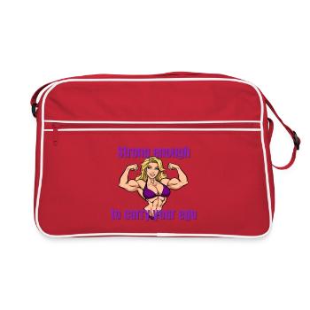 Starke Muskeln, Ego Trägerin - Retro Tasche - Rot/Weiß - Vorne