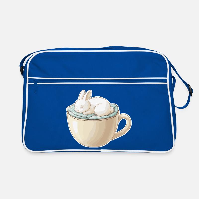 Sleeping rabbit in a cup Retro Bag