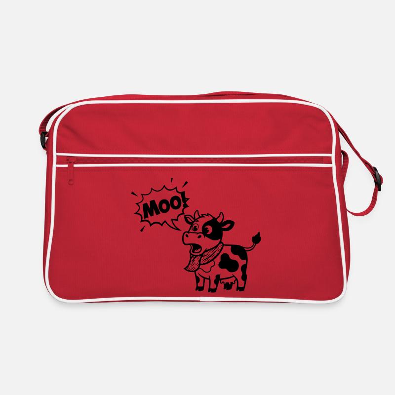 Witzige Kuh Moo Comic Sprechblase Retro Tasche