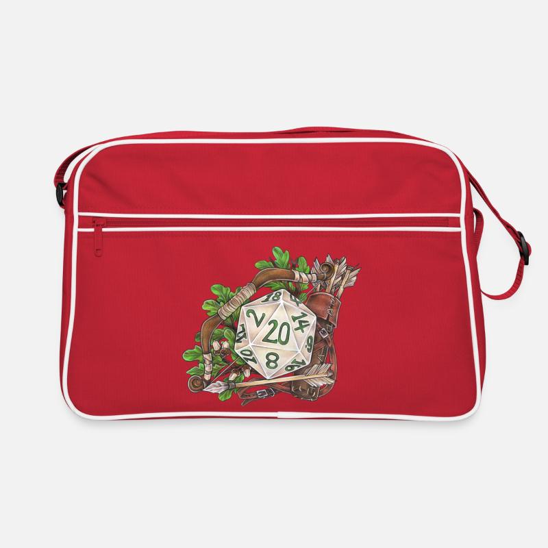 Rollenspiel Tabletop D20 Würfel Geschenk Ranger - Retro Tasche - Rot/Weiß