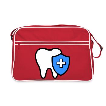 Tooth Icon Dentist - Retro Bag - red/white - Front