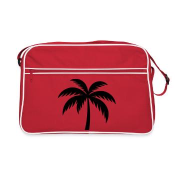 Palm Tree Silhouette - Retro Bag - red/white - Front