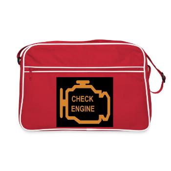 Icône de vérification du moteur en orange - Sac Retro - rouge/blanc - Devant
