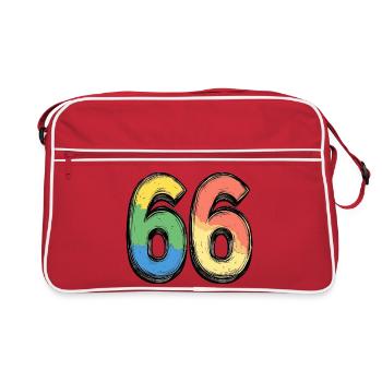 66 Number Colorful - Retro Bag - red/white - Front