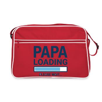 Papa loading please wait - Bientôt papa ? - Sac Retro - rouge/blanc - Devant